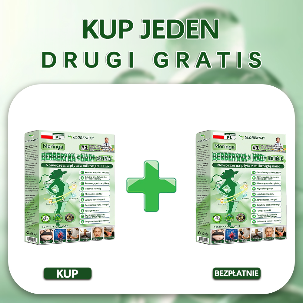🇵🇱 Oficjalny Sklep|🔍Glorenda® Moringa · Berberyna × NAD+ 10-w-1 Zaawansowana Nano Mikronakłuwająca Plaster (tylko raz dziennie, widoczne efekty już po 7 dniach) ✅ Dla osób z otyłością, luźną skórą, cukrzycą, bezdechem sennym, problemami stawowymi i inn
