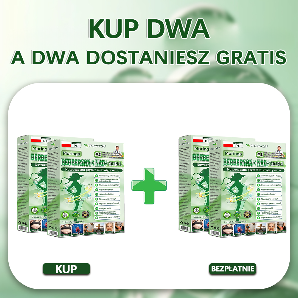 🇵🇱 Oficjalny Sklep|🔍Glorenda® Moringa · Berberyna × NAD+ 10-w-1 Zaawansowana Nano Mikronakłuwająca Plaster (tylko raz dziennie, widoczne efekty już po 7 dniach) ✅ Dla osób z otyłością, luźną skórą, cukrzycą, bezdechem sennym, problemami stawowymi i inn