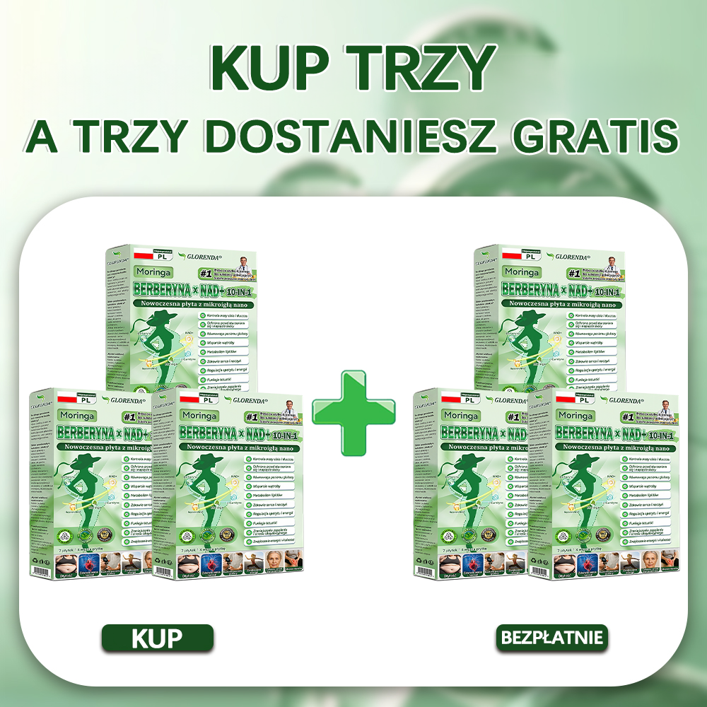 🇵🇱 Oficjalny Sklep|🔍Glorenda® Moringa · Berberyna × NAD+ 10-w-1 Zaawansowana Nano Mikronakłuwająca Plaster (tylko raz dziennie, widoczne efekty już po 7 dniach) ✅ Dla osób z otyłością, luźną skórą, cukrzycą, bezdechem sennym, problemami stawowymi i inn